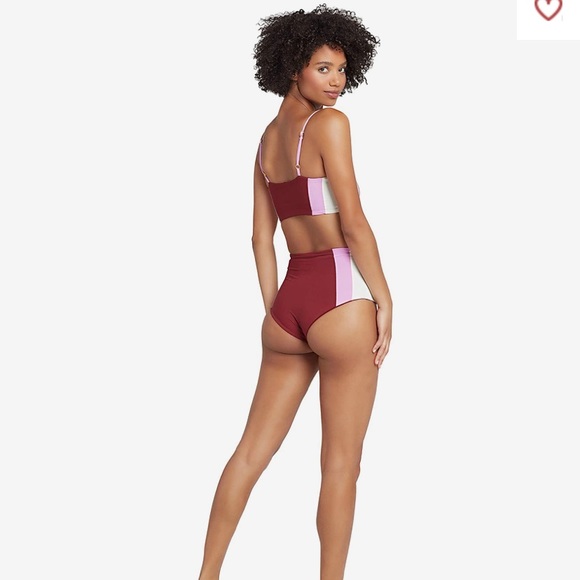 L*Space Rebel Heart Colorblock Bikini Top L - Picture 3 of 8